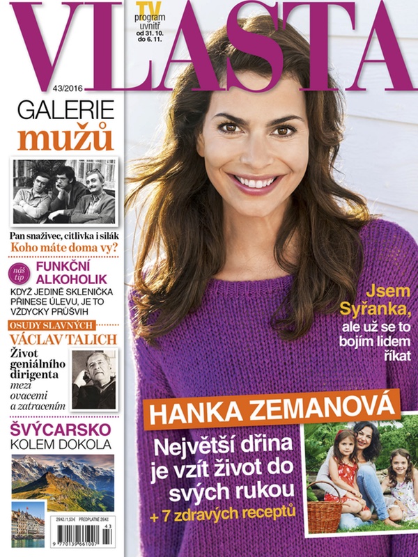 Titulní strana časopisu Vlasta, číslo 43/2016